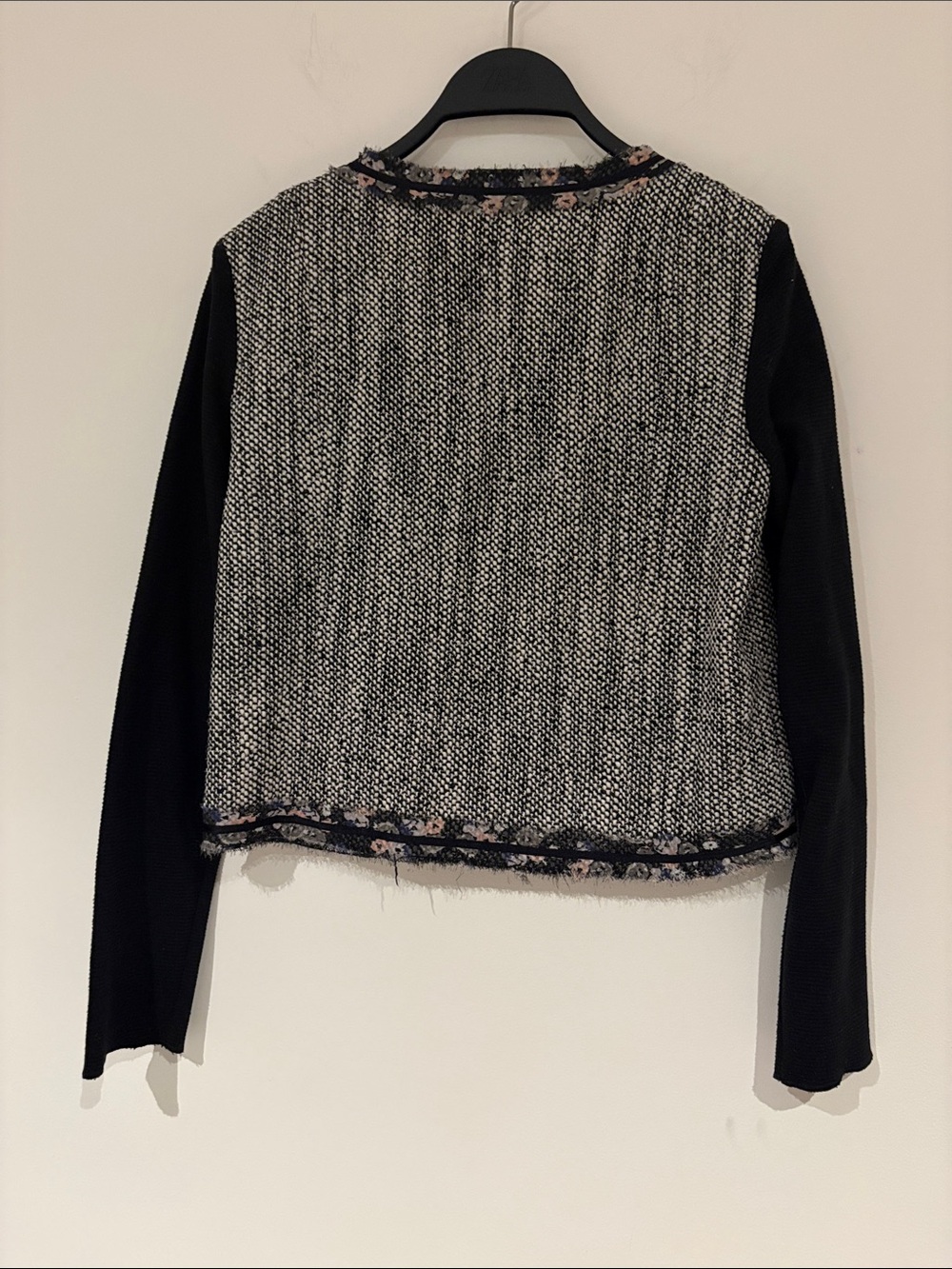 BCBGeneration Tweed Wool Blend Jacket With Floral Trim - Picture 5 of 10